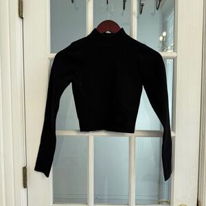 DISSH Women's Black Mock Neck Cropped Sweater Size 4